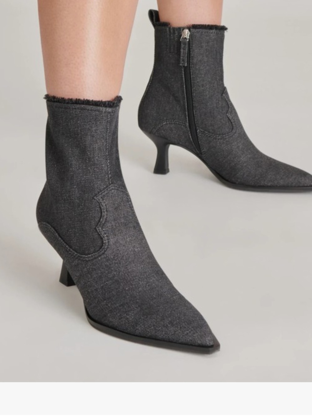 Dolce Vita Austin Ankle Bootie in Black Carbon Denim size 7 NWOT